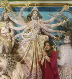Raveena Tandon at Kolkata for Durga Puja